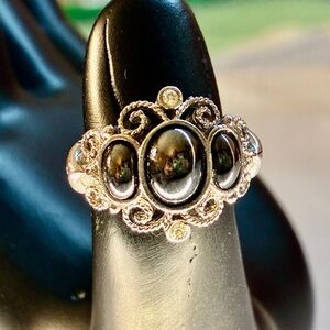 Vintage Avon Hematite “Midnight Splendor” in Silver Tone Nickel Free Ring